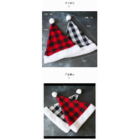 2 Pack Plaid Santa Hats for Adults, Buffalo Check Christmas Hats with White Fur Trim thumbnail
