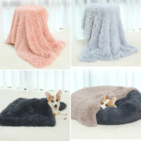 Fluffy Pet Blankets-Soft Faux Fur, Anti-Anxiety Cozy Throws for Cats and Dogs, M 80*55cm Blue thumbnail