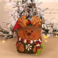 3 PCS Christmas Gift Bags - Santa, Snowman, and Reindeer Design for Holiday Treats and Presents thumbnail