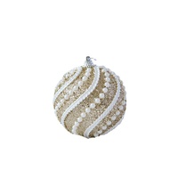 Glittery Christmas Baubles , Pearl-Accented Holiday Ornaments in Assorted Colors, 2 Sets Total(5 Colors Per Set) thumbnail