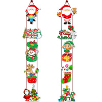 Set of 10 Christmas Hanging Door Decorations - Santa, Snowman, Stocking, and Gingerbread Ornaments  (3 set,  30 pieces) thumbnail