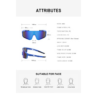 Ink Dot White Frame Blue Mirrored Sports Sunglasses | UV400 Protection & Lightweight Design thumbnail
