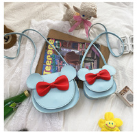 Adorable Bow Bear Crossbody Bag for Kids - Blue Small Shoulder Bag 13*13*5cm thumbnail