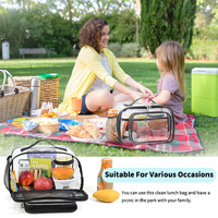 Clear PVC Tote Bag with Handle - Transparent Stadium-Approved Travel Organizer(Pink) thumbnail
