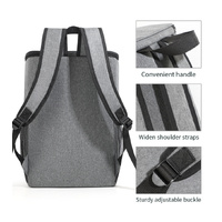 Insulated Cooler Backpack- Stylish Portable Fresh-keeping Picnic Outdoor Backpack and Travel Bag 18L (Gray) thumbnail