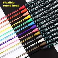 Dual-Tip Acrylic Marker Set - 12 Vibrant Colors for Art and Craft Projects thumbnail
