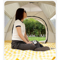 Beige 2 Person Lightweight Camping Tent (200*150*125cm) | UV Protection Silver Coated, Dual Doors & Windows thumbnail