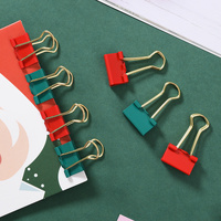 B41025 Christmas Stationery Set - Festive Binder Clips, Paper Clips, and Push Pins in Holiday Colors(2 set) thumbnail
