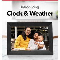 Black 32GB Storage 10-Inch WiFi Digital Photo Frame | HD Display + Remote Photo/Video Sharing via App | thumbnail