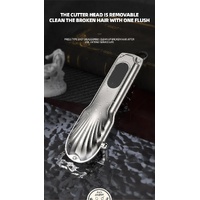 White Professional Cordless Hair Clipper with LED Display - Rechargeable Electric Hair Trimmer for Men thumbnail