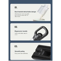 Green Portable Cordless Vacuum Cleaner - 120W, 10KPa Suction, 2000mAh Battery, Lightweight Design, with Soft Brush Attachment thumbnail