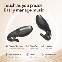 Black Dolphin M66 Clip-on Bluetooth Earphones - Wireless, 8+ Hours Battery, 15m Transmission Range, Durable PC+ABS Material thumbnail