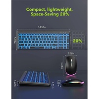 Ultra-Thin Wireless Backlit Keyboard & Mouse Combo - Rechargeable, Multi-Device Bluetooth for Mac, Windows, iOS thumbnail