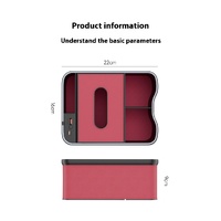 Volcano Red Car Armrest Storage Box with LED Ambient Light - Multifunctional Tissue Holder & Organizer for Car Interior thumbnail