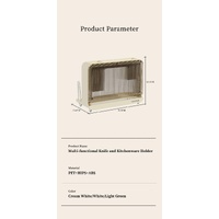 Cream White Multifunctional Kitchen Knife Holder - Integrated Storage Rack for Knives, Chopsticks, and Cutting Boards thumbnail