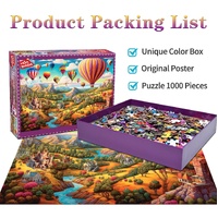 1000 Piece Hot Air Balloon Adventure Jigsaw Puzzle for Adults - Difficult Paper Puzzle for Adults with Beautiful Scenery, Stress Relief and Cognitive  thumbnail
