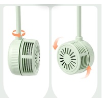 White Portable Neck Hanging USB Fan - Foldable Lazy Fan with Strong Airflow, USB Rechargeable, Outdoor & Desktop Use thumbnail