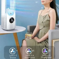 White Desktop Cooling Fan with Humidifier - Bladeless USB Power Spray Air Cooler for Office, Personal Use, and Humidifying thumbnail