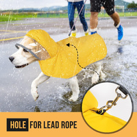 XXL Yellow Reflective Adjustable Pet Raincoat with Hood - Waterproof Dog Jacket, Adjustable Dog Poncho for Outdoor Protection thumbnail