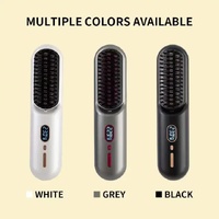 Black Negative Ion Hair Straightener Brush - Ionic Hair Straightening Comb for Frizz-Free, Smooth Hair thumbnail