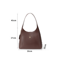 Black Oil-Wax Leather Style Casual Shoulder Bag, Versatile Handbag and Crossbody Tote for Women thumbnail