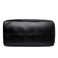 Black Men's Large-Capacity PU Leather Gym Bag - Travel, Shoulder, and Duffel Bag for Fitness and Yoga thumbnail