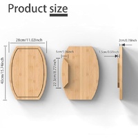 Corner Bamboo Cutting Board with Juice Groove – Space-Saving Kitchen Countertop Board thumbnail