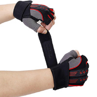 M White Fingerless Workout Gloves with Wrist Support – Non-Slip, Breathable Gym Gloves for Weightlifting and Cycling thumbnail