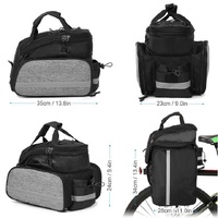 Black Insulated Bike Rear Rack Bag - Waterproof Storage Bag with Soft PE Padding for Cycling thumbnail