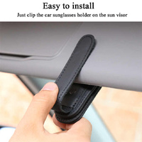 2pcs Black Car Sun Visor Glasses Holder - Universal Sunglasses Clip for Secure Storage thumbnail