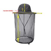 Navy Blue Outdoor Mosquito Net Hat - Sun Protection and Insect Repellent Bucket Hat thumbnail