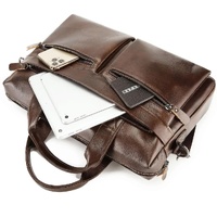Brown Men's Genuine Leather Briefcase - Classic Business Messenger Bag thumbnail