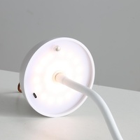 Corrugated Black Lamp Cap Elegant Curved Stem Mushroom Desk Lamp - Adjustable LED Table Light thumbnail