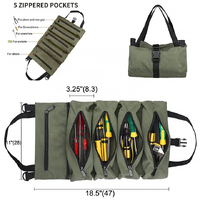 Black 5-Pocket Roll-Up Tool Bag Organizer thumbnail