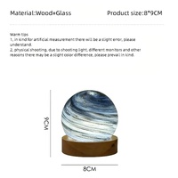 Aurora LED Planet Night Light with Wooden Base, USB Rechargeable thumbnail