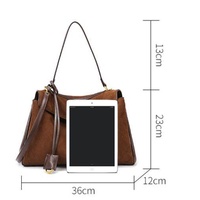 Elegant Black Leather Handbag with Gold Accents - Versatile Shoulder and Hand Carry thumbnail