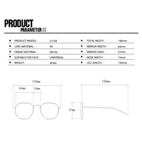 Black Frame Gray Tablets Unisex Oversized Aviator Metal Frame Sunglasses - Retro Fashion Eyewear with AC Lenses thumbnail