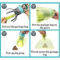 Blue Portable Dog Poop Scooper – Outdoor Pet Waste Picker, Six-Claw Dog Waste Tool for Easy Clean-Up, Travel-Friendly thumbnail