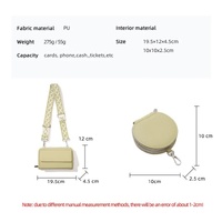 Light Pink 2-piece combination new mobile phone shoulder bag niche design one-shoulder messenger bag mobile phone bag multi-function wide shoulder str thumbnail