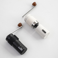 Black Portable Stainless Steel Coffee Grinder - Manual Hand-Cranked Coffee Mill, Heavy-Duty Burr Grinder for Fresh Coffee Beans thumbnail