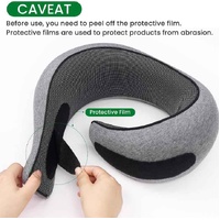 Pink Velcro Tape Memory Foam U-Shaped Neck Pillow - Snail Travel Cushion for Airplane, Office Nap, and Travel - Adjustable with Magnetic Therapy Cloth thumbnail