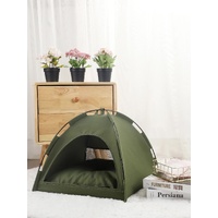 S Pewter Gray Foldable Breathable Summer Pet Tent with Cooling Mat - Portable Outdoor and Indoor Pet Shelter thumbnail