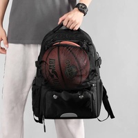 Pink And Black Large Capacity Sports Backpack, Waterproof Basketball & Soccer Bag, Separate Shoe Compartment, Student Backpack thumbnail