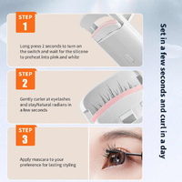 White Electric Heated Eyelash Curler, Portable Rechargeable Lash Curler, Long-Lasting Eyelash Curling Tool thumbnail