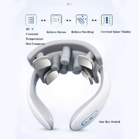 White Portable Electric Neck Massager – Intelligent Pulse Therapy with Heat and 4 Massage Heads thumbnail