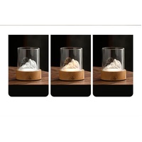 Golden Glass Mountain Ambient Night Light - USB Rechargeable Touch Control Bedside Lamp - Adjustable 3-Color Light thumbnail