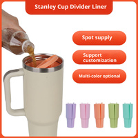 Pink 40oz Silicone Dual-Chamber Cup Separator - Food-Grade Drink Divider, Cold Drink Mug with Separate Compartments, BPA-Free Silicone Liner for Bever thumbnail