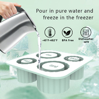 2 Pcs Green Silicone Ice Cube Tray with Lid – Easy Release, Food-Grade Platinum Silicone Ice Mold, 30oz/40oz Compatible, Durable and Reusable thumbnail