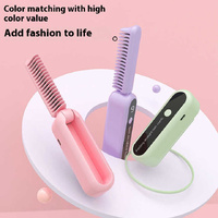 Purple Portable foldable cordless hair straightener with ionic technology, compact travel design, and quick and easy USB charging thumbnail