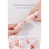Red 8-in-1 Retractable Mini Makeup Brush Set with Protective Cover - Compact Design for Travel and On-the-Go Touchups thumbnail